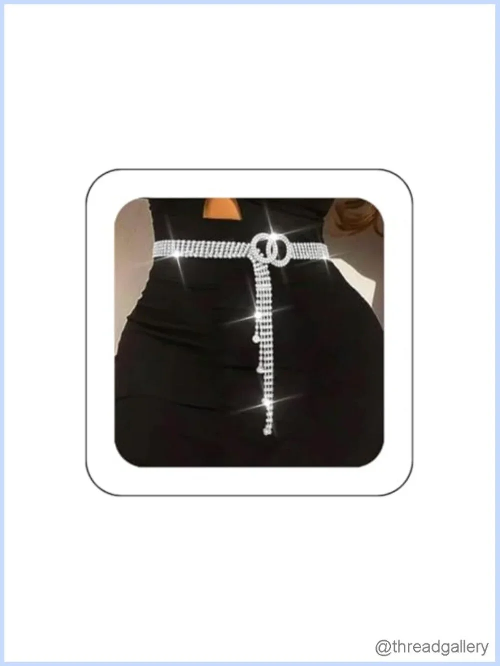 Rhinestone Chain Belt Sparkly Dress Waist Chain for Women